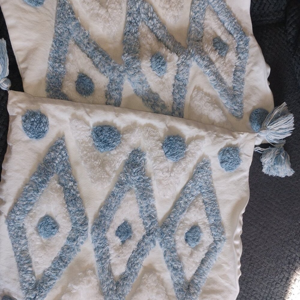 Set of 2  Boho Throw Pillow Covers, Tufted Decorative Square Pillowcases